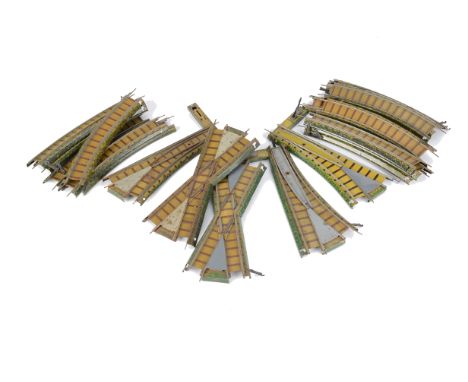 A large quantity of Bing 00 Gauge Table Top Clockwork Track, including Diamond Crossings (2), L/H points (2), R/H points (3) 