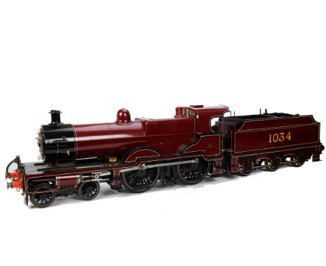 A 5” Gauge Battery-powered Midland Railway ‘Compound’ 4-4-0 Locomotive and Tender by R A Down of Hythe, beautifully made and 