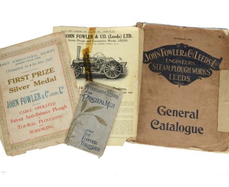 An original John Fowler & Co General Catalogue No 3 circa 1920, comprising 34 pages advertising Steam Ploughing Machines, Plo