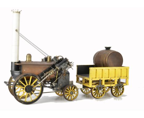 A 7¼” Gauge Live Steam Coal-fired Stephenson’s ‘Rocket’ Loco-motive Engine and Tender, painted in ‘traditional’ Rocket yellow
