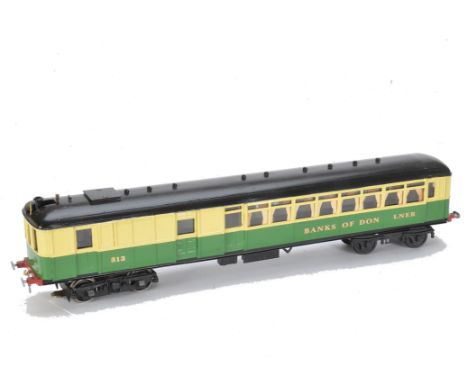 A Scratchbuilt 0 Gauge 3-rail LNER Sentinel Steam Railcar ‘Banks of Don’, with adapted Lima bogies and detailed superstructur