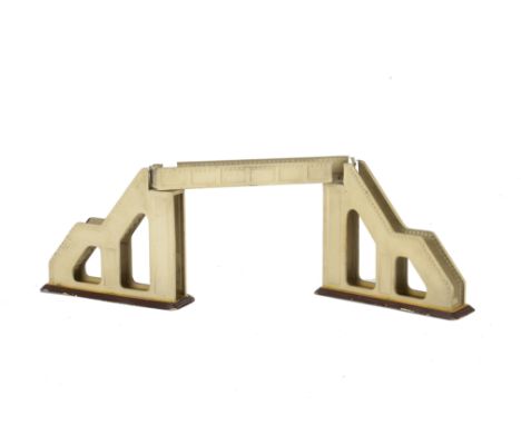 A Fine Märklin Footbridge for 0 Gauge Railways, of the ‘adjustable’ design with 2-stage step units, finished in buff ‘concret