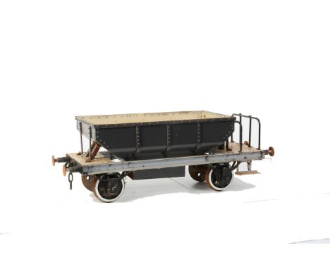 A 5” Gauge BR ‘Seacow’-style Hopper Wagon, made by David Curwen, finished in grey, F, considerable paint flaking