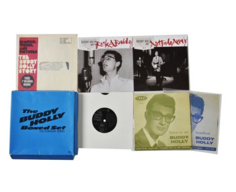 Buddy Holly, two UK Eps Listen To Me and Heartbeat, two Spanish 33.1/3 Eps on the El Toro label - Rockabuddy and Notfadeaway 