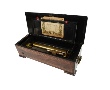 Cylinder musical box: a Harpe Eolienne musical box, No. 51231, playing eight airs by Gounod, Strauss, Lecocq, Mendelssohn and