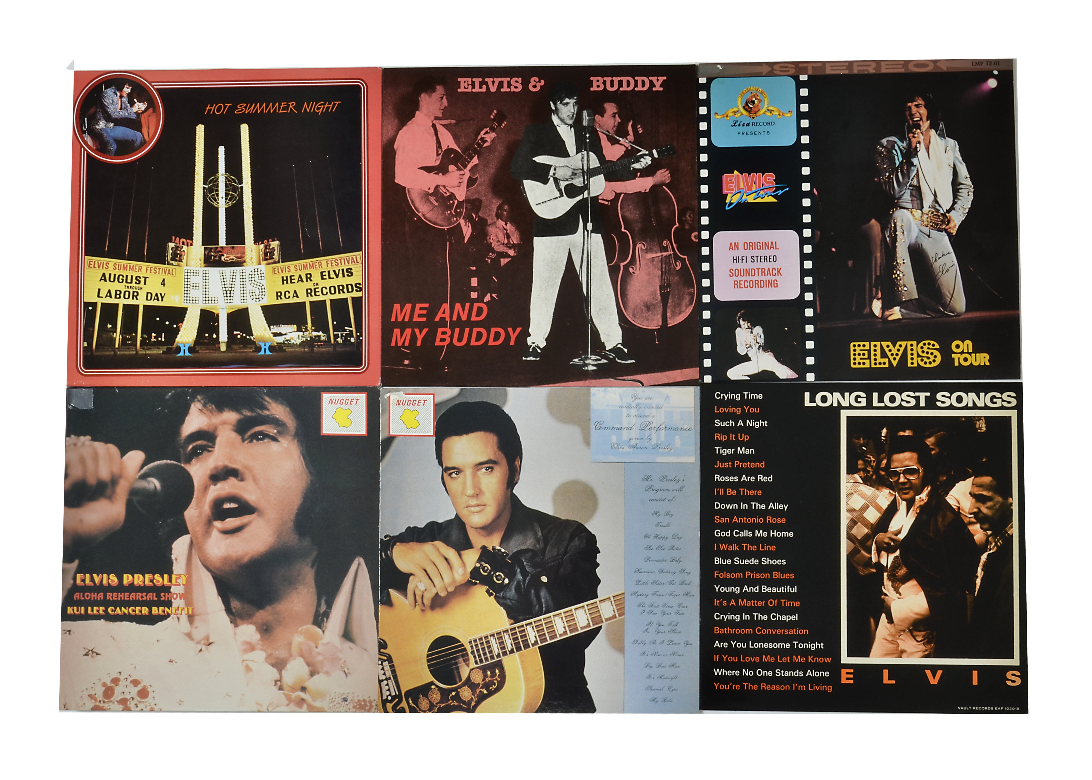 Elvis Presley Ten Bootleg Lp Albums Including Hot Summer Night Elvis And Buddy Command Performan