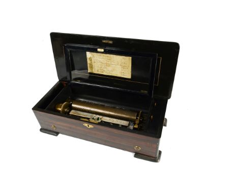 Cylinder musical box: a mandolin musical box, No. 671,  playing eight mainly operatic airs with zither attachment (mandolin t