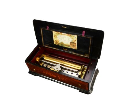 Cylinder musical box: a mandolin musical box by l'Epée, playing eight mainly operatic airs with zither attachment (mandolin t