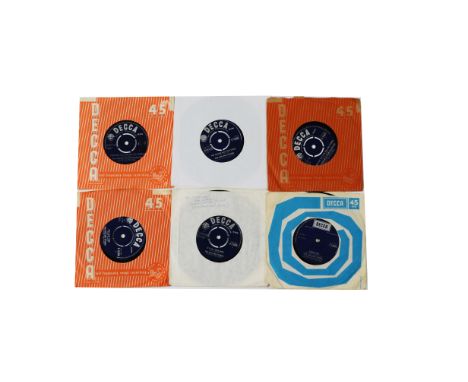 Rolling Stones, four mispressed UK Decca 7" singles which show the same title on both labels: Dandelion, The Last Time, It's 