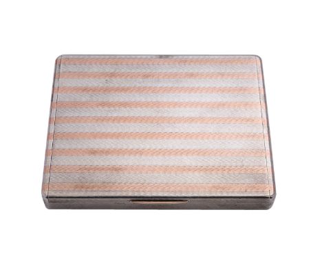 An Art Deco silver cigarette case by Thomas Callow & Son, London 1927, also stamped Callow, of rectangular form, invisible hi