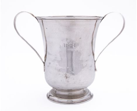 A George II silver two handled cup by John Langlands I, Newcastle 1751,  of bell form, 13cm. (5.11ins.), 228.8gms. (7.3ozs.) 