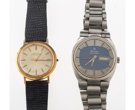Bulova Accutron, a 1970s stainless-steel gentleman's wristwatch the round dial having a silvered chapter ring and cushion-sha