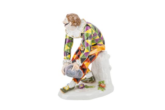 Meissen Harlekin Grussend 20 Jh Figur Aus Der Commedia Dell Arte Entwurf Von Johann Joachim