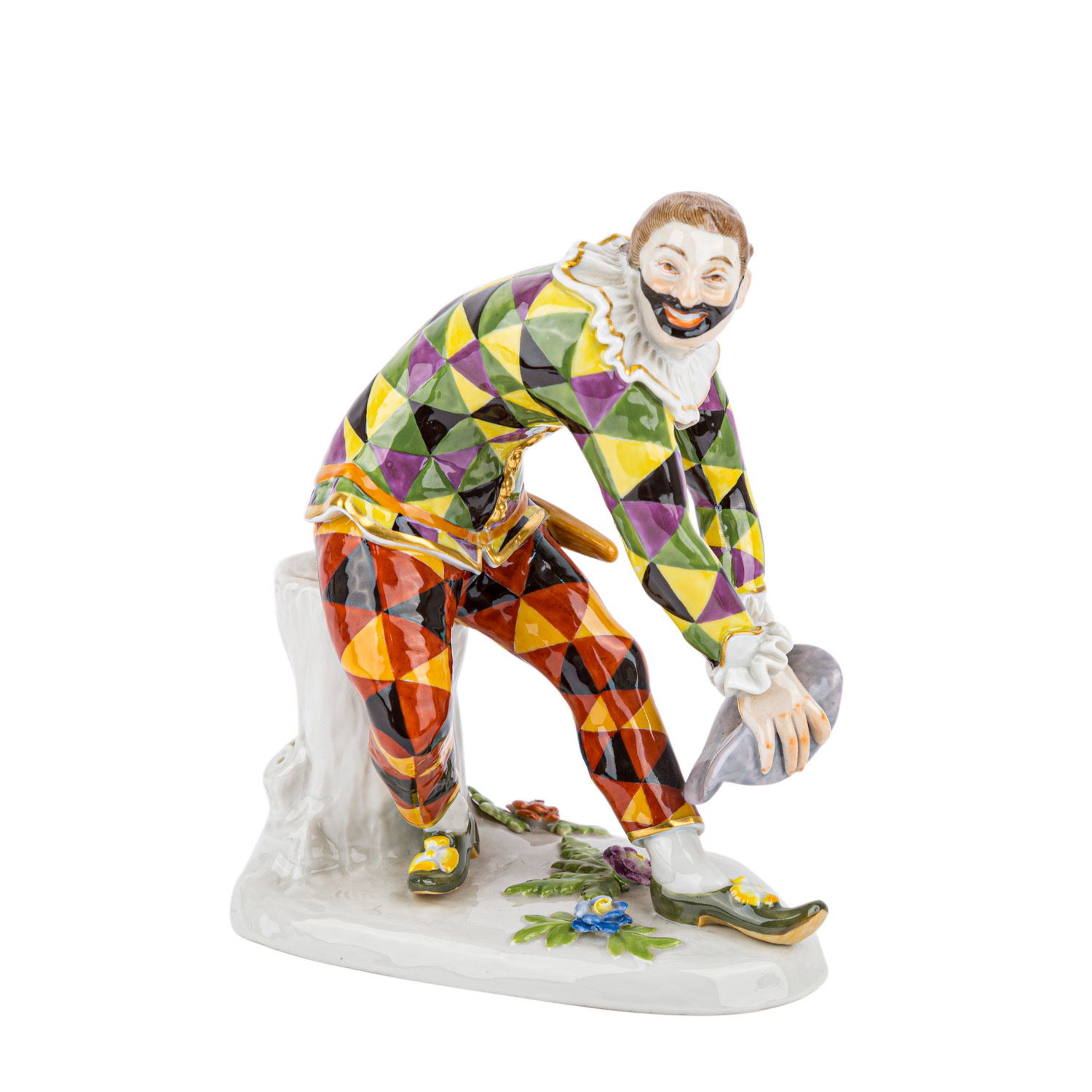 Meissen Harlekin Grussend 20 Jh Figur Aus Der Commedia Dell Arte Entwurf Von Johann Joachim