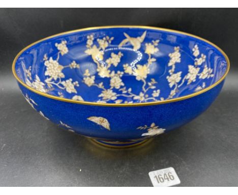 An attractive Spode blue and gilt painted bowl, 10" diameter