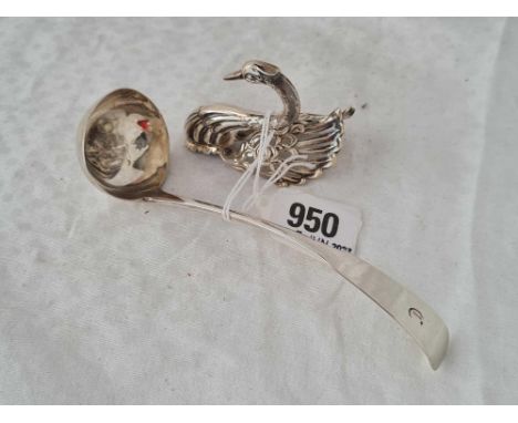 A Scottish fiddle pattern sauce ladle, Edinburgh 1814 and a Swan