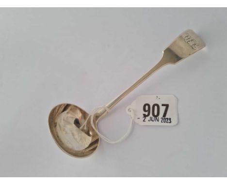 Victorian fiddle pattern cream ladle Exeter  1850 By W P 28gms