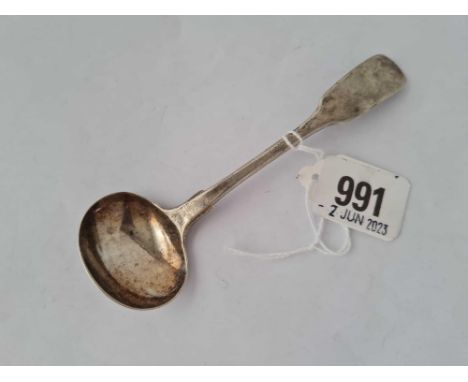 An Exeter silver cream ladle, fiddle pattern, 1834 by J Osmont