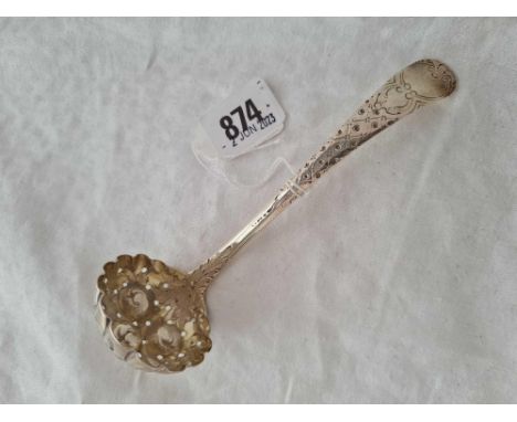 A George III sifter ladle with embossed bowl, London 1804