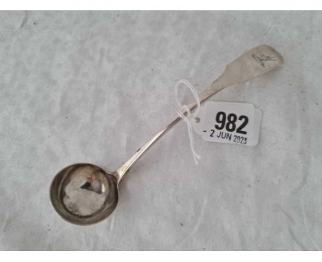 A Georgian Irish sauce ladle with crested end, Dublin 1813