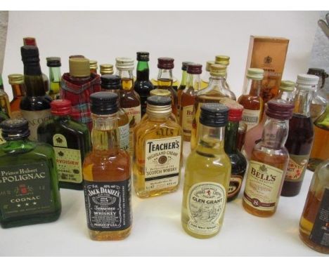 A collection of forty mixed miniatures to include Scotch Whisky and brandy 