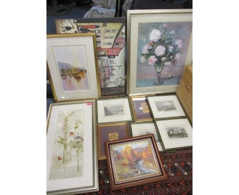 A selection of miscellaneous framed and glazed pictures to include a limited edition print 