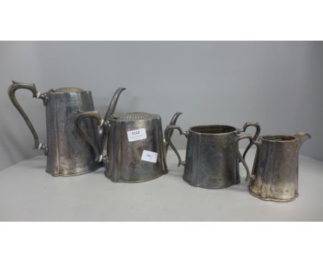 A four piece plated tea service **PLEASE NOTE THIS LOT IS NOT ELIGIBLE FOR POSTING AND PACKING** 