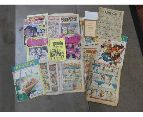 A collection of comics including Solo, Tornado, Radio Fun, Comic Cuts, The Topper, etc. 