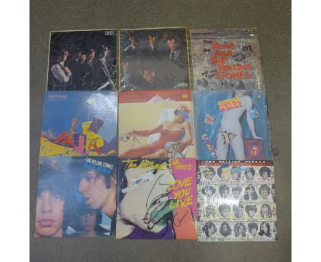 Seventeen Rolling Stones LP records including No.1 and No.2 