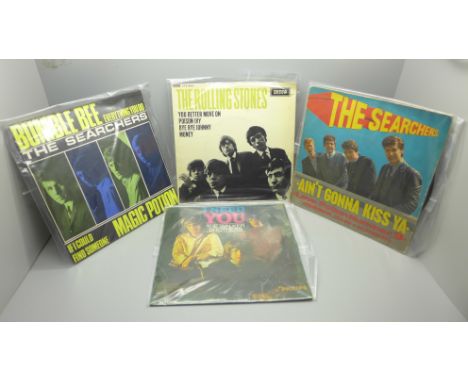 Four 1960s EPs; Searchers x2, The Rolling Stones and The Walker Brothers 