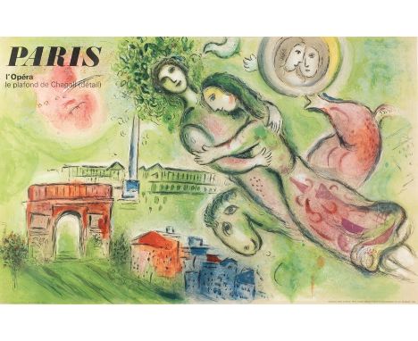 Chagall, Marc (Witebsk 1887 - 1985 Saint Paul de Vence),"Roméo et Juliette Paris l´Opéra le plafond de Chagall (détail)", Pla
