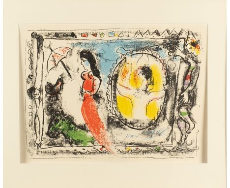Chagall, Marc (Witebsk 1887 - 1985 Saint Paul de Vence),"Derrière le Miroir - Double Page (Hinter dem Spiegel - Doppelseite)"