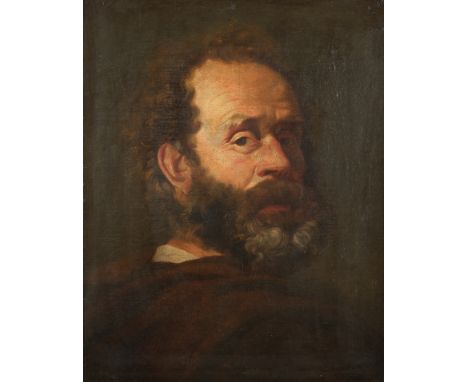 Maler (17./18. Jahrhundert), "Porträt eines Mannes", Öl auf Leinwand doubliert, rückseitig bezeichnet als Rubens-Schule Craye