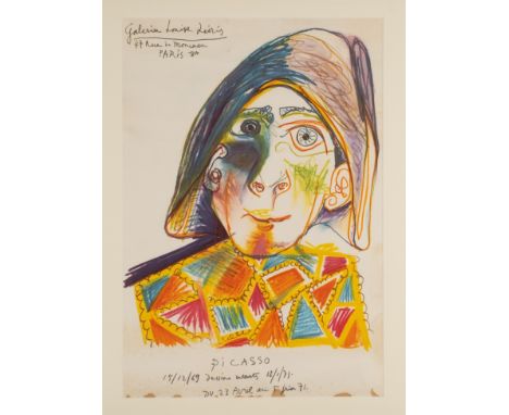 Picasso, Pablo (Malaga 1881 - 1973 Mougins, Studium an der KA Madrid, Maler, Grafiker und Bildhauer),"Le Harlequin Galerie Lo