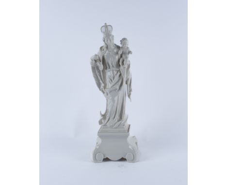 Porzellanfigur, "Patrona Bavariae", mit Sockel, Nymphenburg, Modellnummer 918 / 6, Weißporzellan, Modellentwurf von Franz Xav