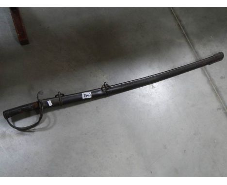 A 19th century cavalry sword in scabbard, COLLECT ONLY.