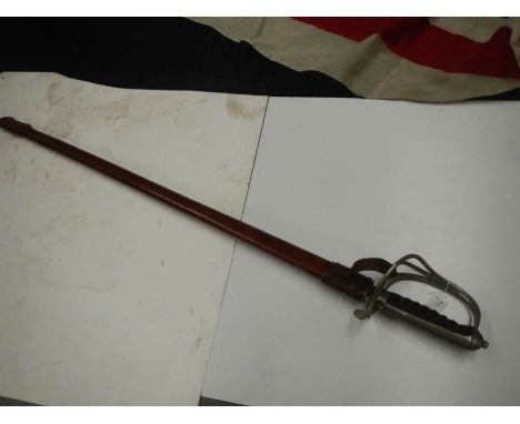 An early sword with shagreen grip in leather scabbard. COLLECT ONLY.