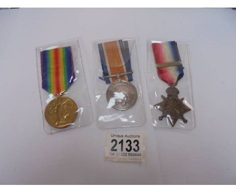 Three WW1 medals for CH13697 Cpl F Axtell R M Brigade.