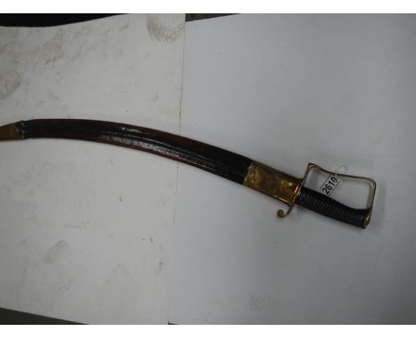 A Victorian Sabre in leather scabbard, COLLECT ONLY.