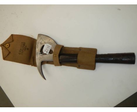 Possibly a WW2 fire service axe or an RAF escape/rescue axe