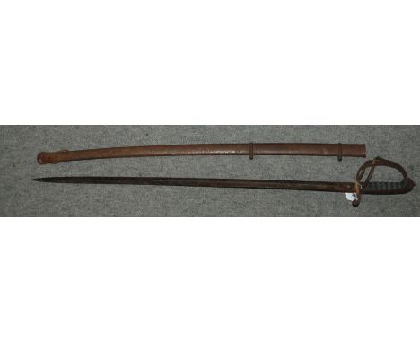 An officers sword in metal scabbard, blade stamped Hobson, Army House, Woolwich Condition Report: Available upon request