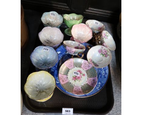 Six Maling lustre sundae dishes, Yamasan cups etc Condition Report: Available upon request