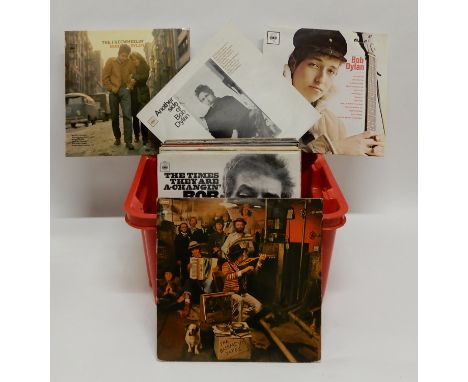 A collection of 42 Bob Dylan LP vinyl records to include Bob Dylan CBS 32001, The Freewheelin' CBS 62193, Another Side Of CBS