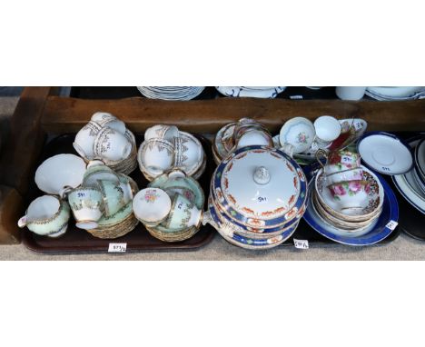 Assorted Grosvenor teaware, Royal Albert teaware and old Country Roses cups etc Condition Report: Available upon request