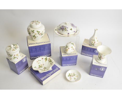 A group of Wedgwood 'Wild Strawberry' items,  together with a Hammersley covered muffin dish, height 10cm (8)