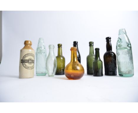 A small quantity of old bottles,  to include 'Lucas &amp; Co Leamington', 'R.M. Bird &amp; Co Stratford on Avon', 'Armstrong 