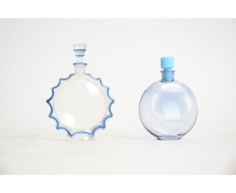René Lalique (French, 1860-1945) two 20th Century glass Worth perfume bottles,  one clear glass example with radiating circul