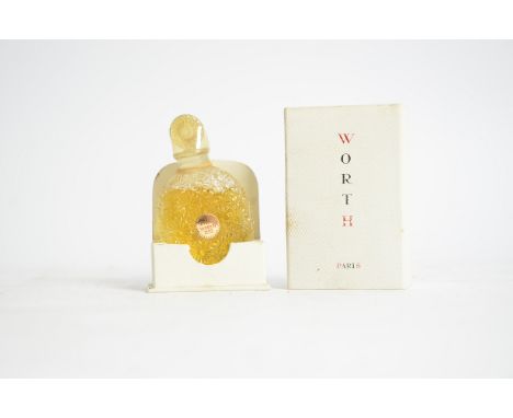 René Lalique (French, 1860-1945) an 20th Century Worth perfume bottle with moulded daisy design and daisy stopper,  Oeillet W