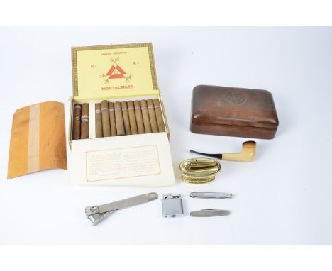 A box of Montecristo Habana Cuba cigars,  "Cabinet Selection No.4", together with a Royal Army Medical Corps box, 20cm x 12.5