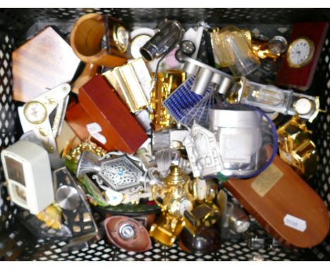 A mixed collection of items: to include Novelty clocks in ceramic and metal etc